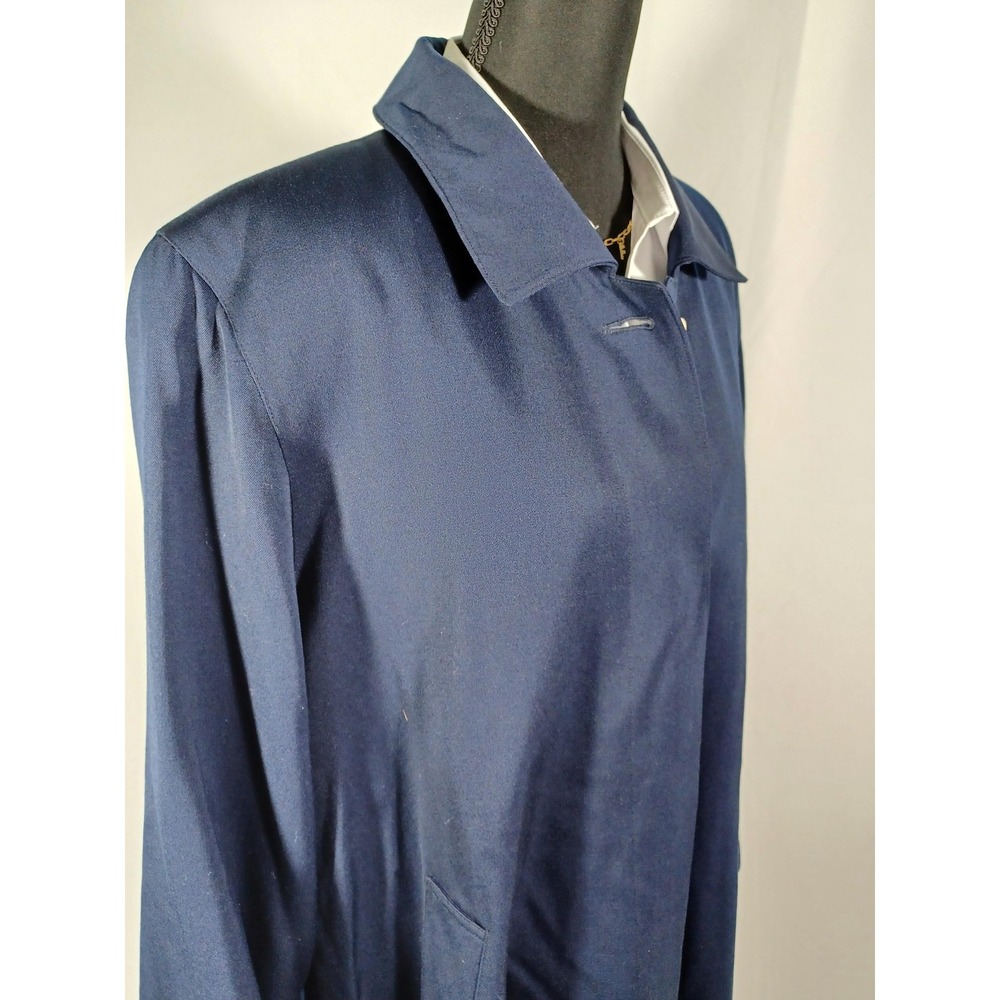 Vintage‎ Anne Klein Coat Womens Small Blue Wool Single Breasted Overcoat 80s - Picture 4 of 7
